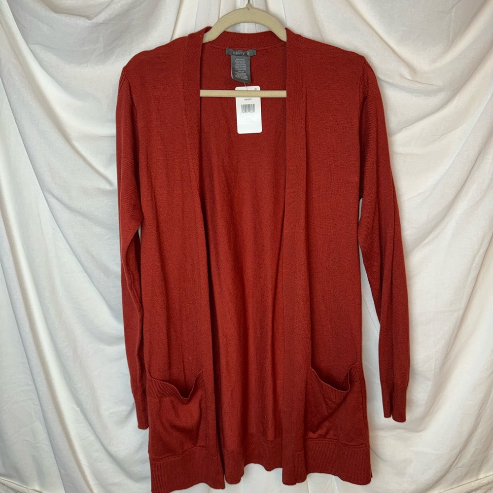 NWT burnt orange open cardigan